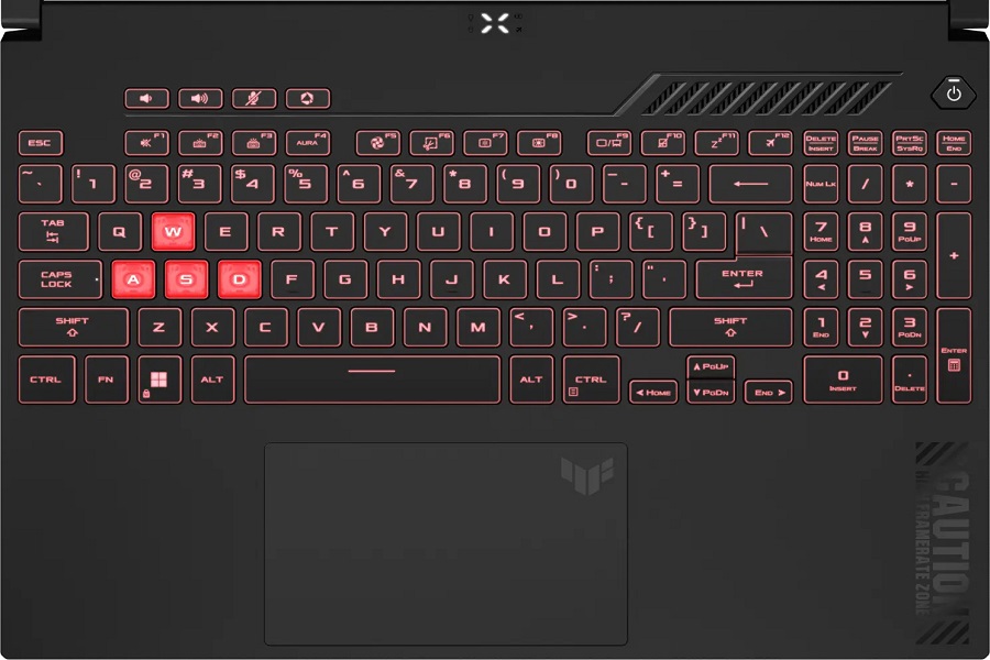 Asus Tuf Gaming Laptop Keyboard and Touchpad